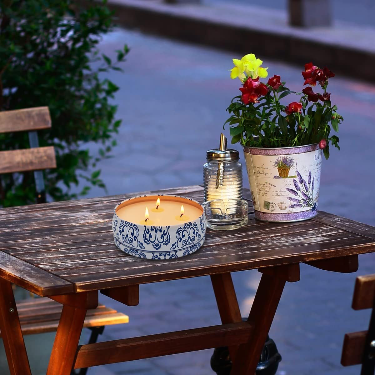Large Citronella Candles Outdoor and Indoor, 3 Packs 13.5oz 3-Wick Soy Wax Portable Travel Tin Candle for Home Garden Patio Yard Balcony and Summer Gift