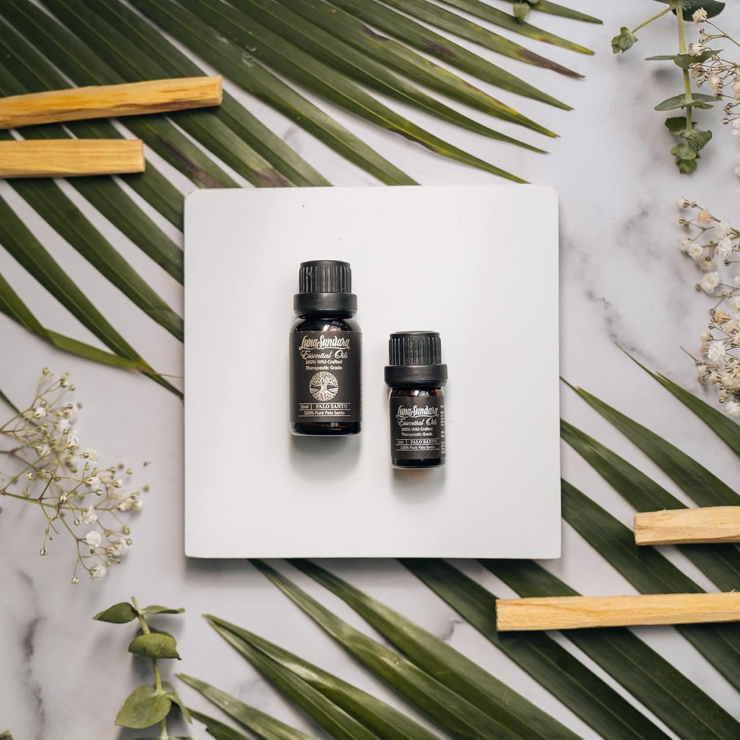 Palo Santo Essential Oil 0.5 oz, 100% Pure and Undiluted, Natural Aromatherapy Oil for Diffuser, Meditation and Relaxation, Sustainably Sourced from Peru, Luna Sundara