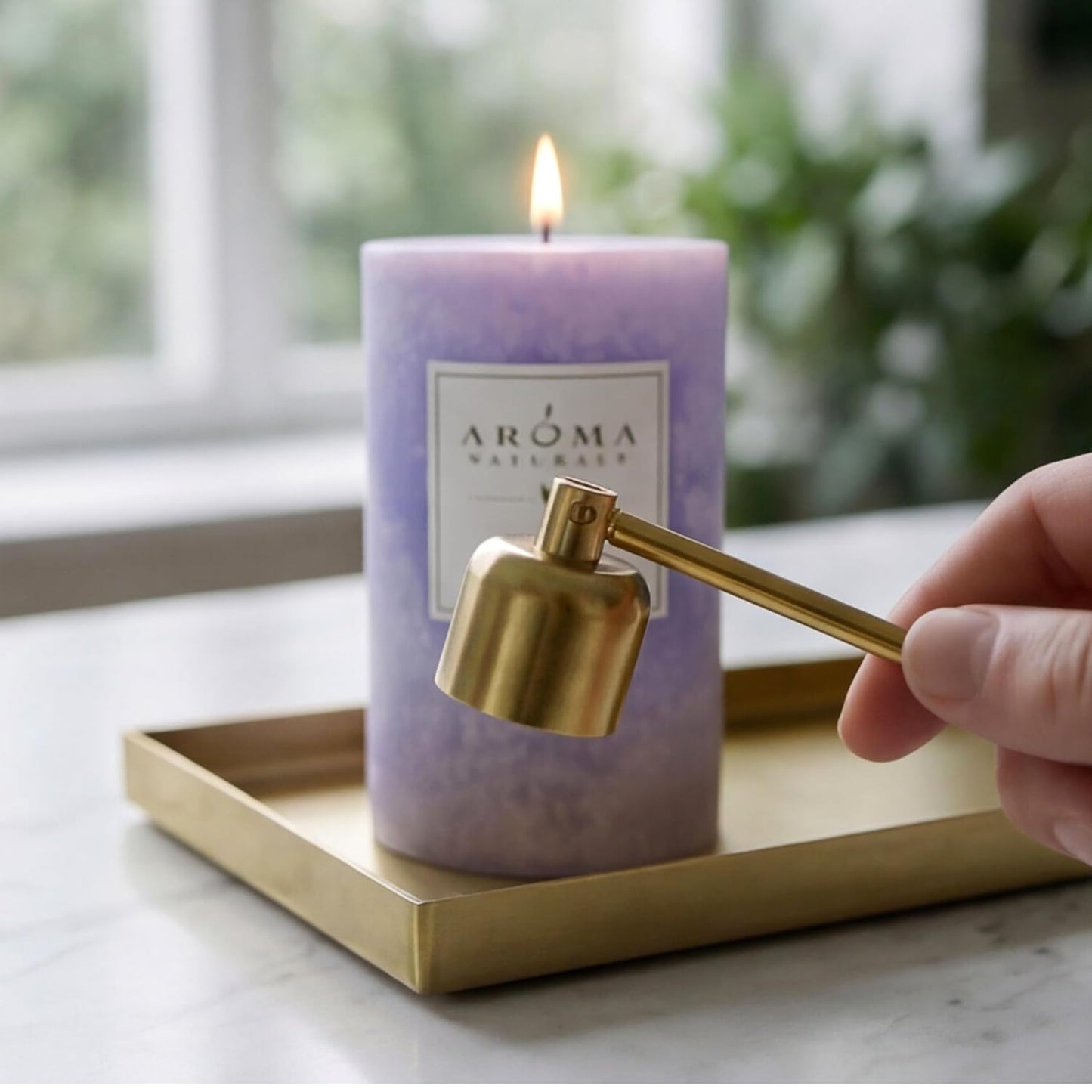 Aroma Naturals Essential Oil Tranquility Pillar Candle, 2.5" x 4", Lavender, 11 Ounce