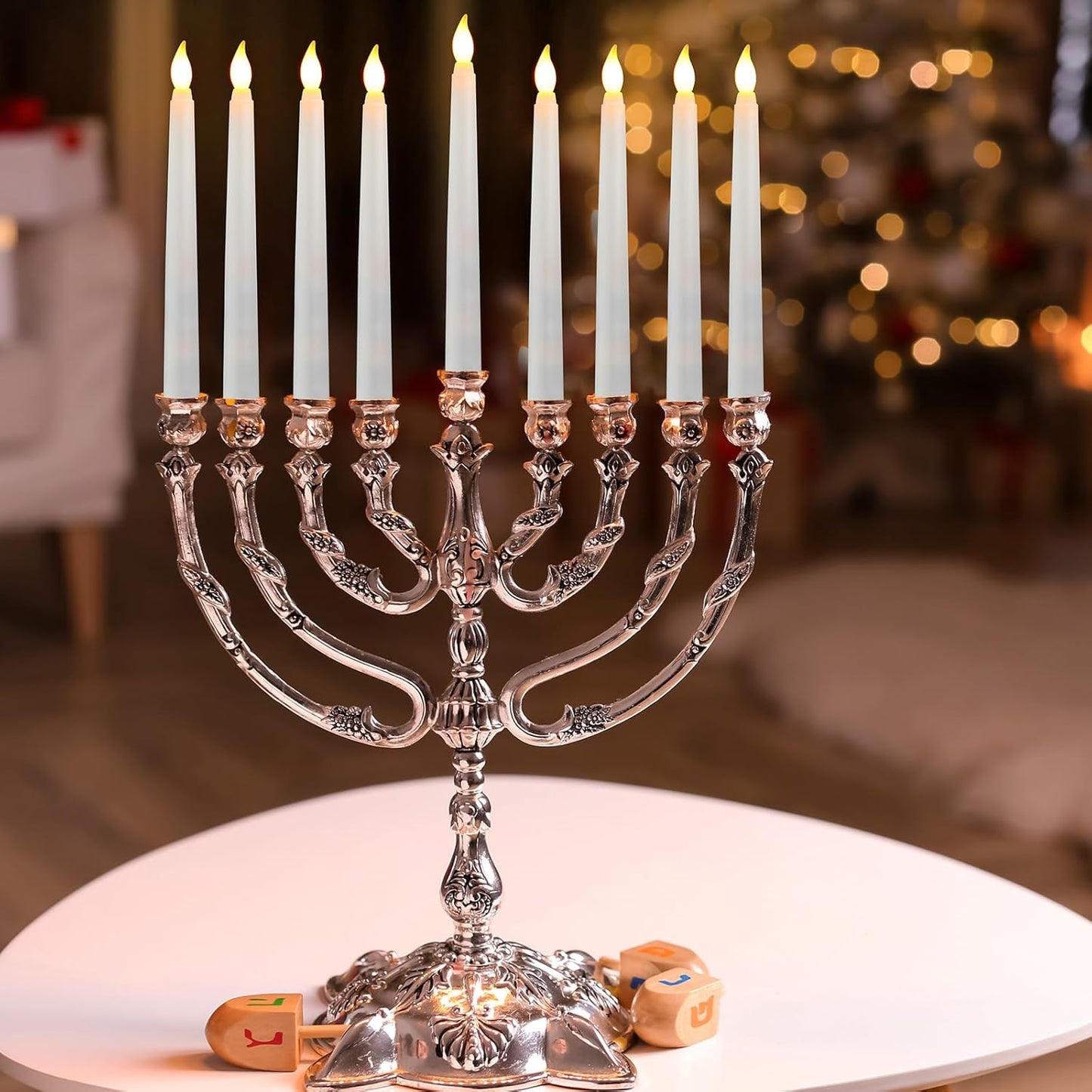 Baquler 50 Pcs 8.5 Inch LED Flameless Taper Candles Bulk Battery Operated Taper Candles Flickering Candlesticks for Wedding Church Valentines Day Table Decoration