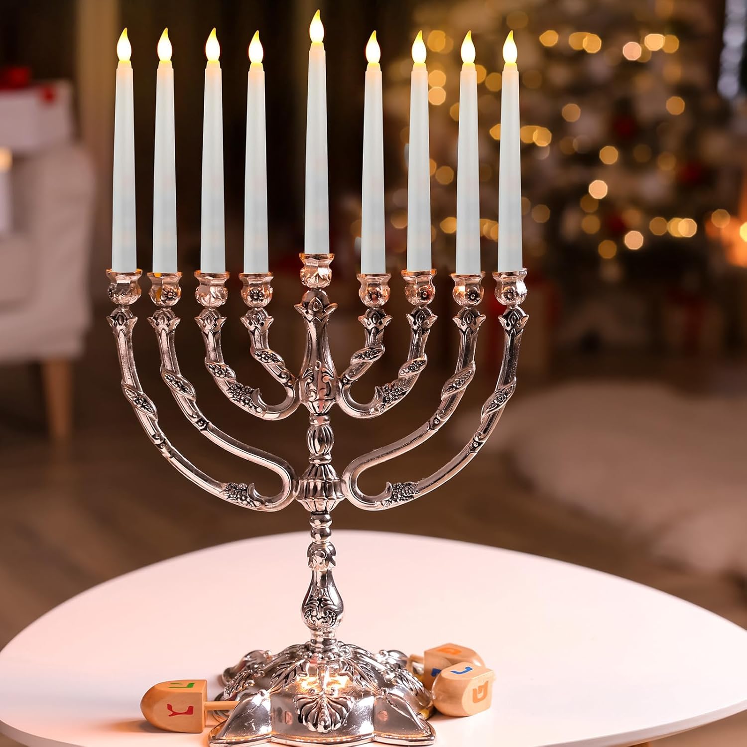 Baquler 50 Pcs 8.5 Inch LED Flameless Taper Candles Bulk Battery Operated Taper Candles Flickering Candlesticks for Wedding Church Valentines Day Table Decoration