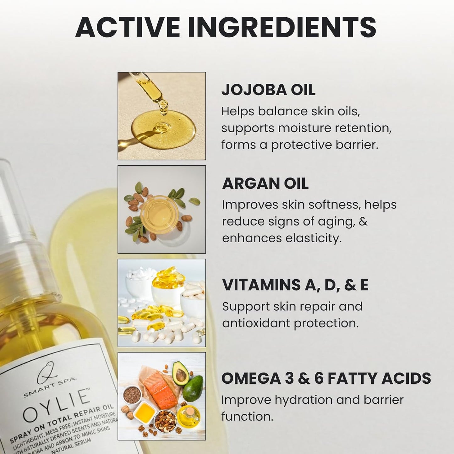 QTICA Oylie Spray On Total Repair Body Oil | Lightweight Spray Oil with Natural Jojoba & Argan Oil for Instant Moisture Smooth Finish Deep Hydration Soft Supple Looking Skin 2oz (Coconut Lime)