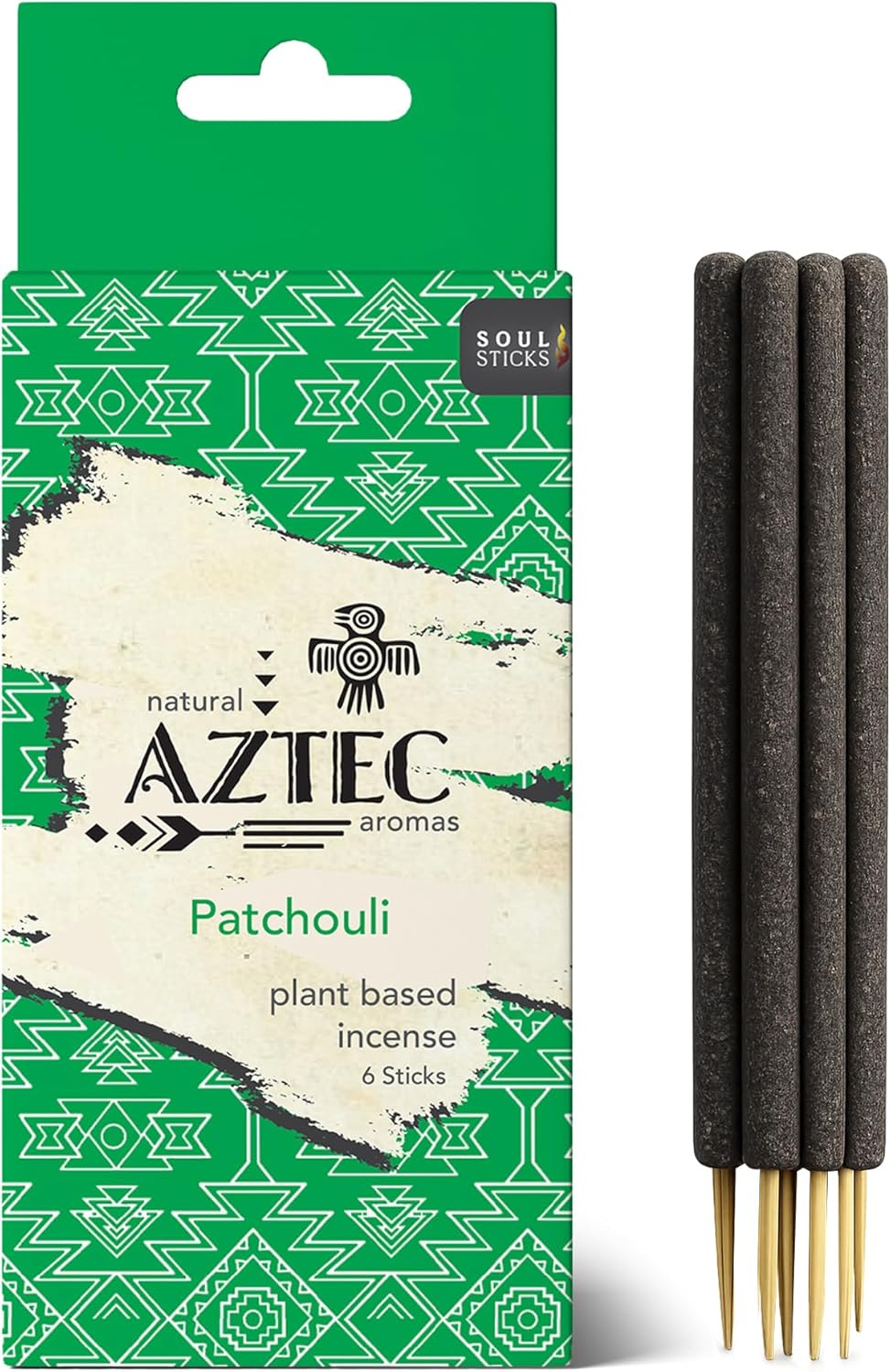 Soul Sticks Aztec Cinnamon Resin Incense Sticks, 90 Hrs Burn Time – 100% Natural, Hand-Rolled & Slow-Burning 6 Pcs| Artisan Blend for Yoga, Meditation, Relaxation, Aromatherapy (Patchouli)