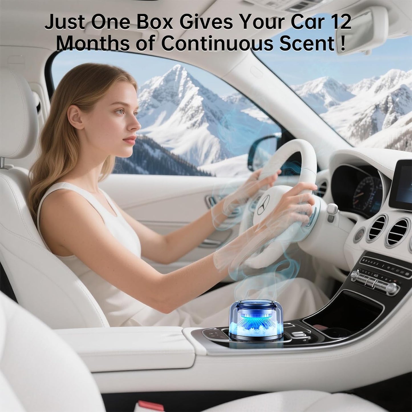 Smart Car Air Freshener, Car Air Freshener Diffuser with Starry Sky Projection Auto On/Off Intelligent, 3 Adjustable Mist Modes Rechargeable Aromatizante para Carro - Car Diffuser