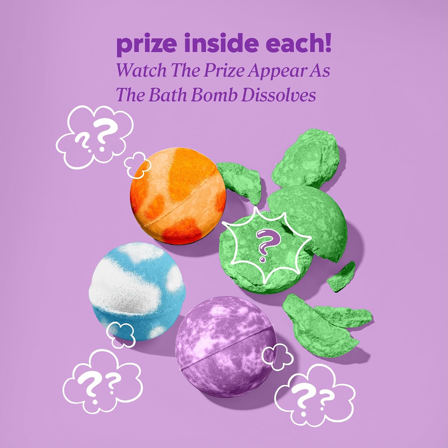 ONYX Professional Fizz Fantasy Bath Bomb for Kids, Groovy Grape Scented | Natural Kids Bath Bombs with Surprise Toy or Tattoo | Montessori & STEM Inspired Bath Play, 4 Count