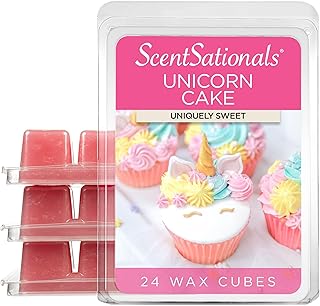 ScentSationals Unicorn Cake Scented Wax Melts - Vanilla Cake, Strawberry, & Sugarcane, 10oz (24 Cubes)