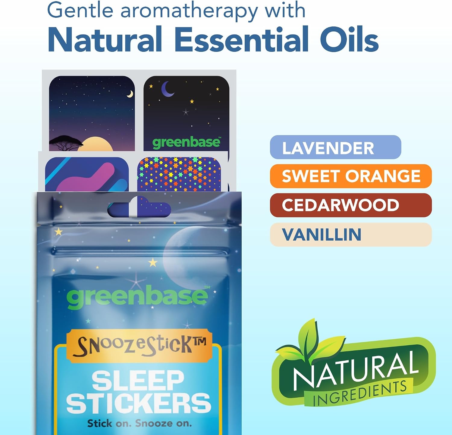 Sleep Stickers for Kids & Adults - 100 Travel Pack Aromatherapy Bedtime Stickers with Lavender, Sweet Orange & Cedarwood - Drug and Melatonin Free Stick-On Sleep Patches for Pillow, Clothing
