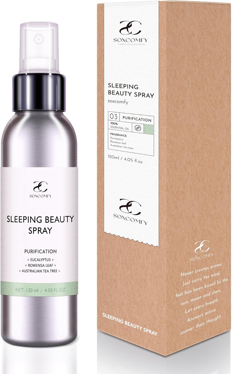 Pillow and Linen Mist, 4.05 fl oz Fabric Fragrance Spray for Pillows, Sheets, Towels, Clothes and Home Textiles, Eucalyptus & Tea Tree