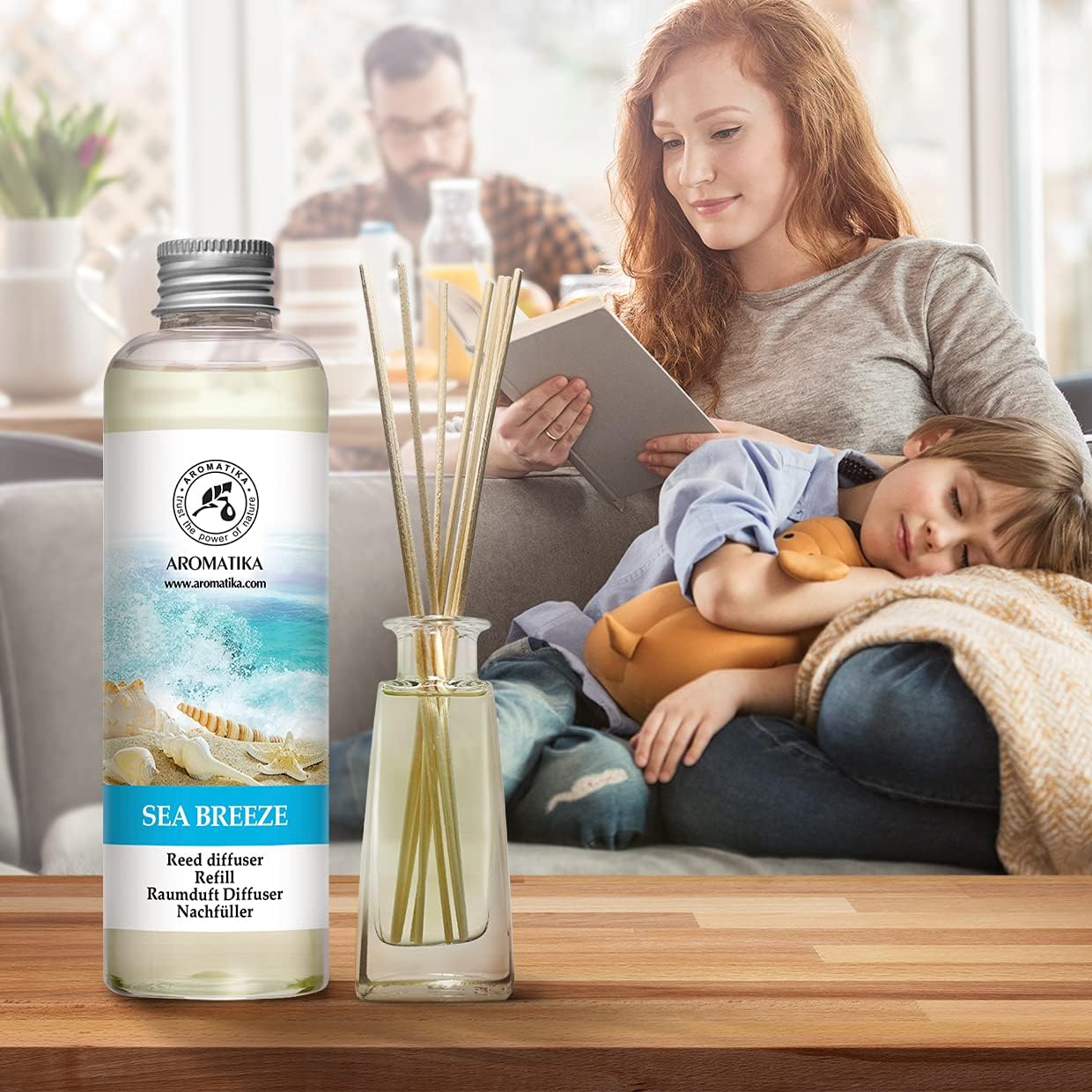 Reed Diffuser Refill - Sea Breeze 6.8 Fl Oz - Home Fragrance - Long Lasting Fresh Scent - Room Freshener