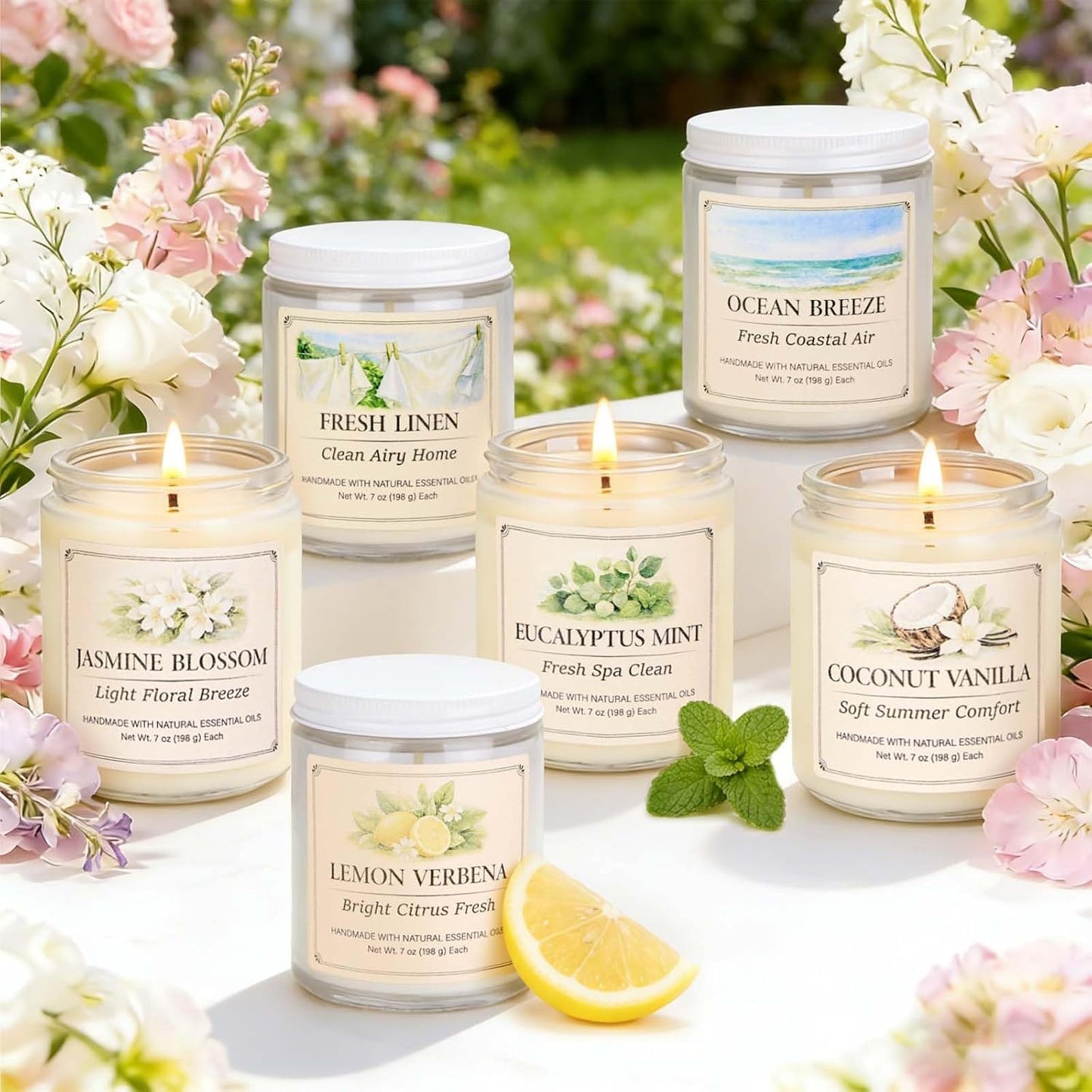 YINUO LIGHT 6 Pack Scented Candles Gift Set, 42 oz Soy Wax Glass Jar Candles for Home, Up to 300 Hour Burn, Aromatherapy Candle Set, Birthday Housewarming Gifts for Women Mom