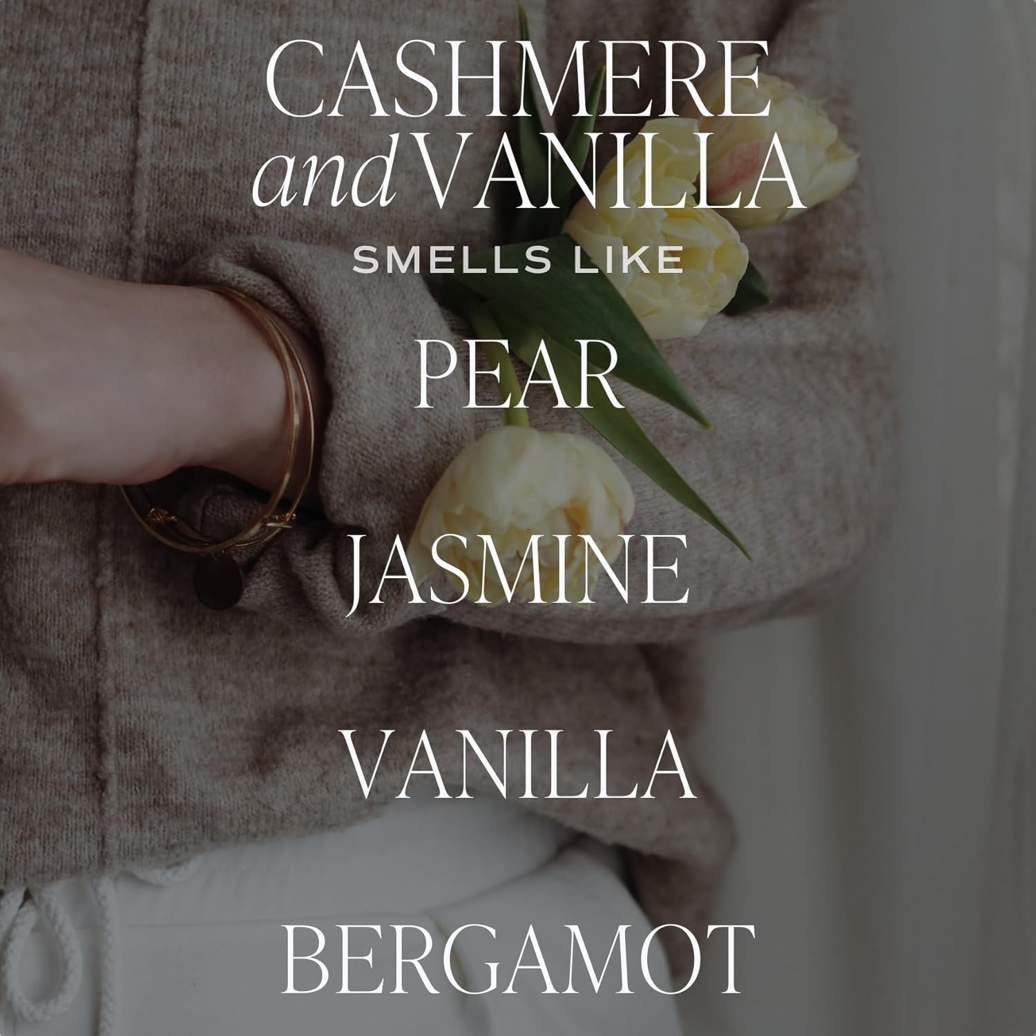 Sweet Water Decor Cashmere and Vanilla Soy Candle - Jasmine, Soft Cashmere, Sandalwood, Vanilla Scented Spring Candle for Home - 9oz Clear Jar with Lid, 40+ Hour Burn Time, Made in The USA