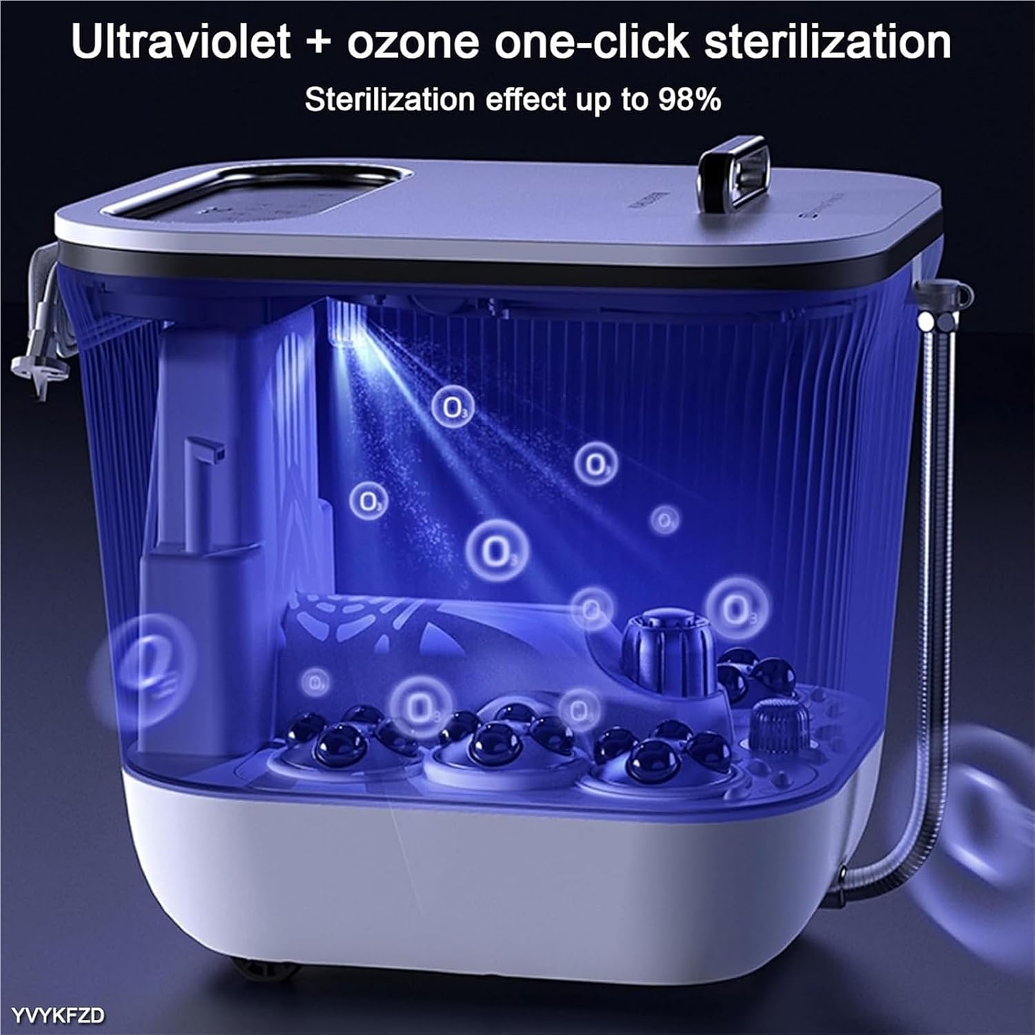 Foot Spa Bath Massager with Heat， Portable Foot Soak Tub with Lid Heat Temperature Control Bubbles