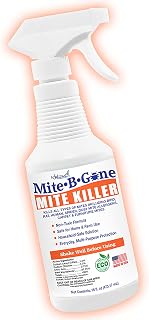 Dust Mite Killer Spray by Mite-B-Gone 16oz | Naturally Kills Human Mites, Chicken, Bird, Dust, Spider, Rat, Turkey, Carpet Mites | Family & Pet Safe Treatment for Homes, Furniture, Bedding & Farms
