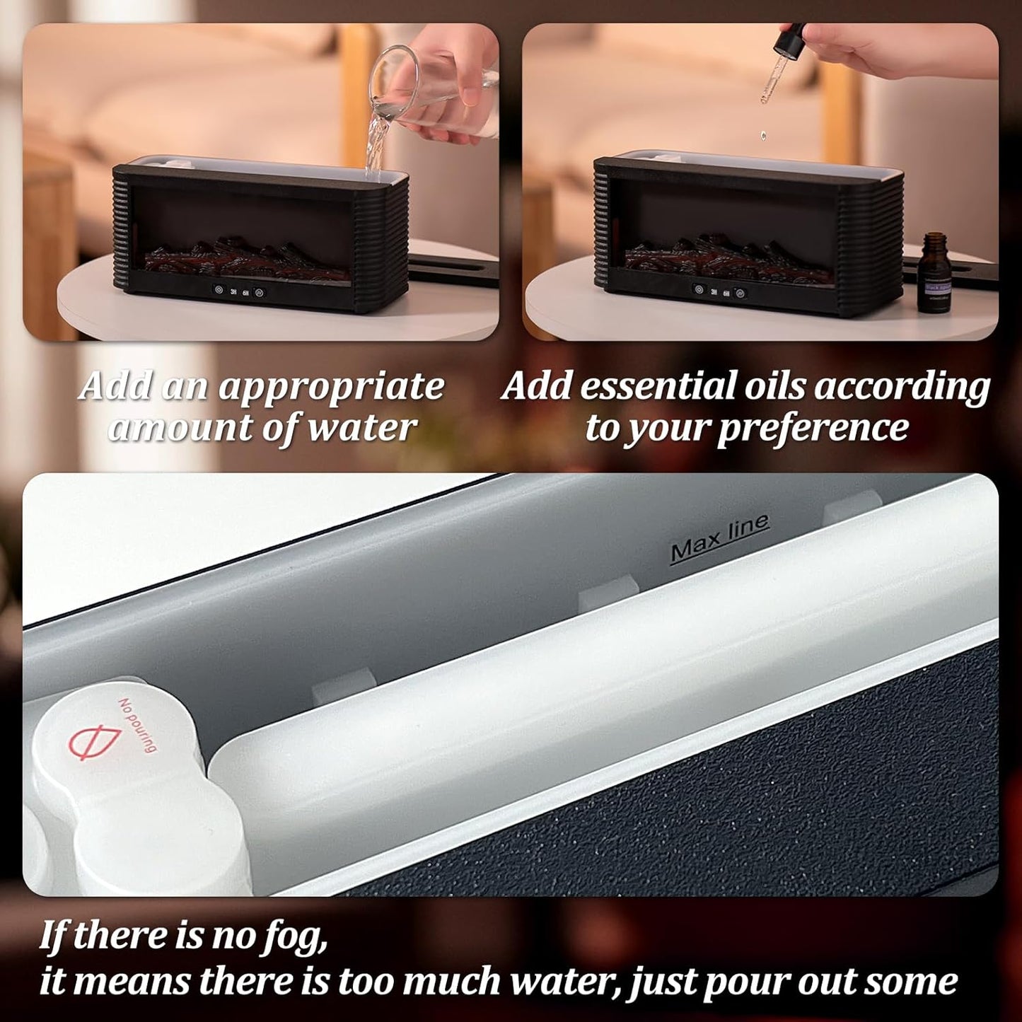 Essential Oil Diffuser for Home, Bedroom Humidifiers, Air Scent Aroma Aromatherapy Ultrasonic Machine, Valentine's Day Gifts, Timer Small Mini difusor de Aromas para casa Living Room Fireplace
