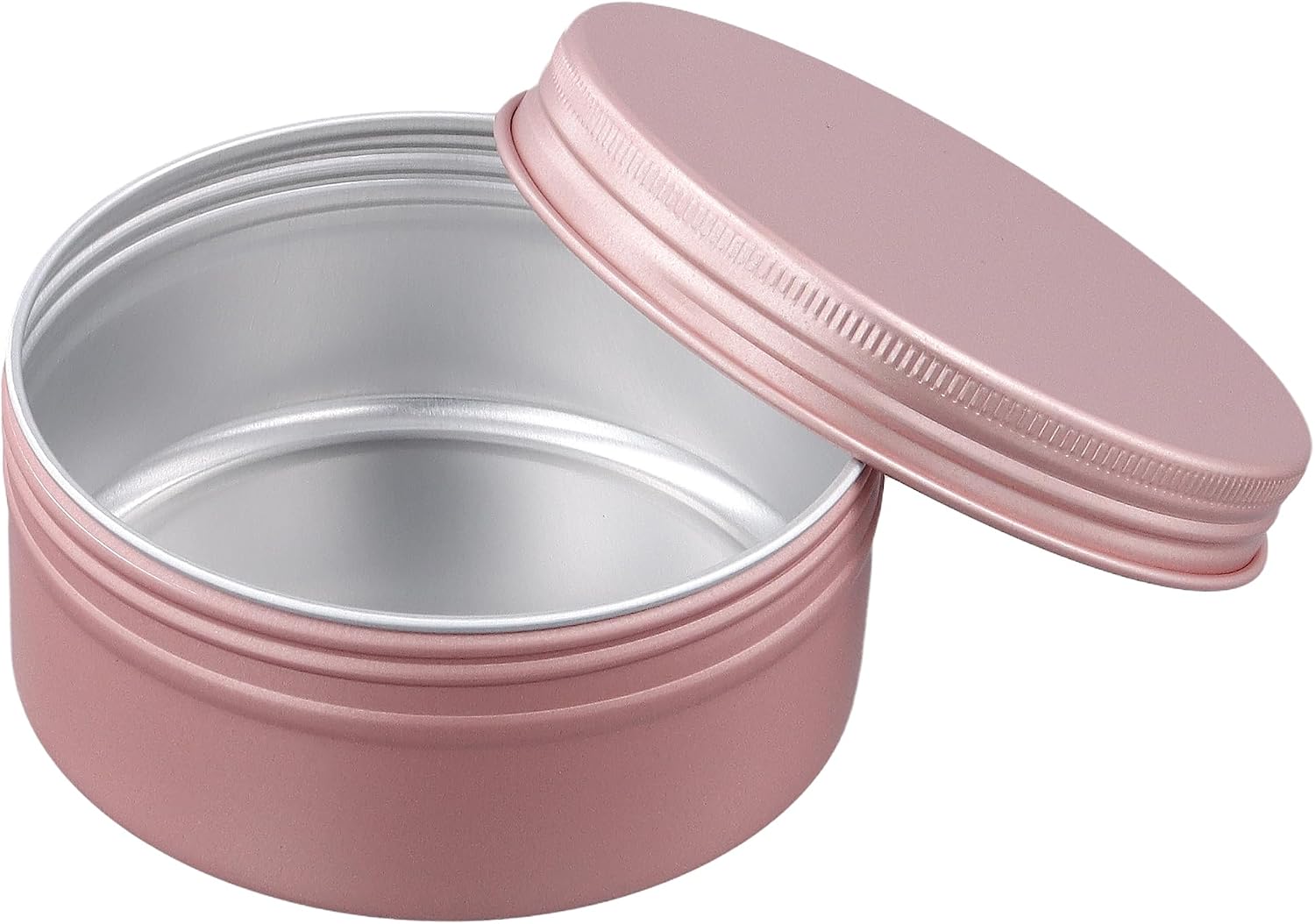 SOUJAP 40 Pcs 30ml/1oz Pink Aluminum Tin Jar, Round Metal Sample Jar Cans with Screw Lids for Lip Balm, Creams, Spices, Candles