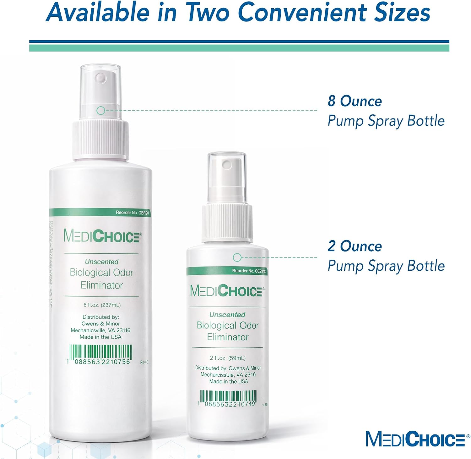 MediChoice Biological Odor Eliminator, Unscented, Pump Spray, 8 Oz, 1314OE8121 (Each of 1)