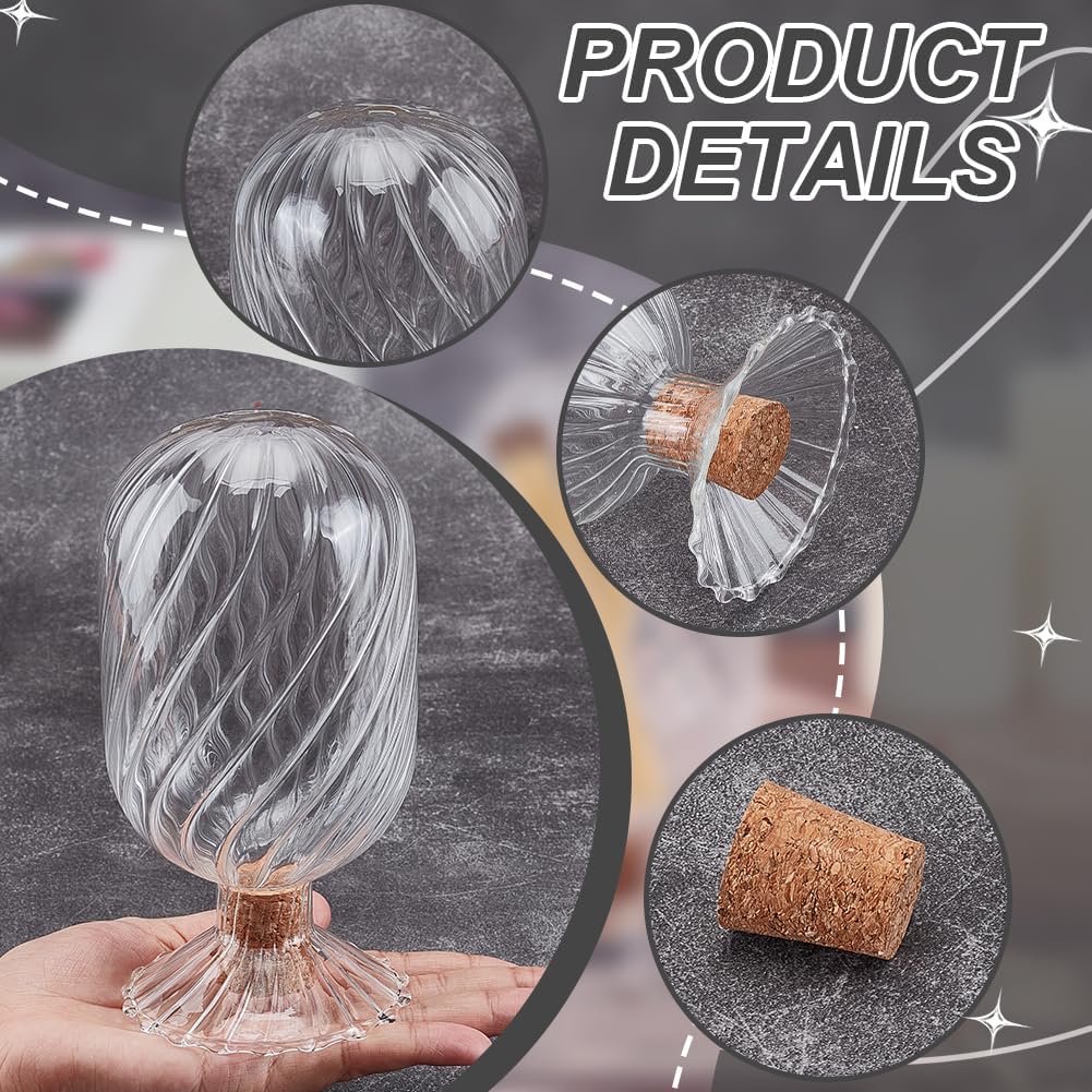 UNICRAFTALE Decorative Glass Matches Cloche Glass Match Holder Clear Match Cloche Jar Fancy Bathroom Cloches Bottle Home Decor Gifts for Candles Fireplace 2.28 x 4.3 inches