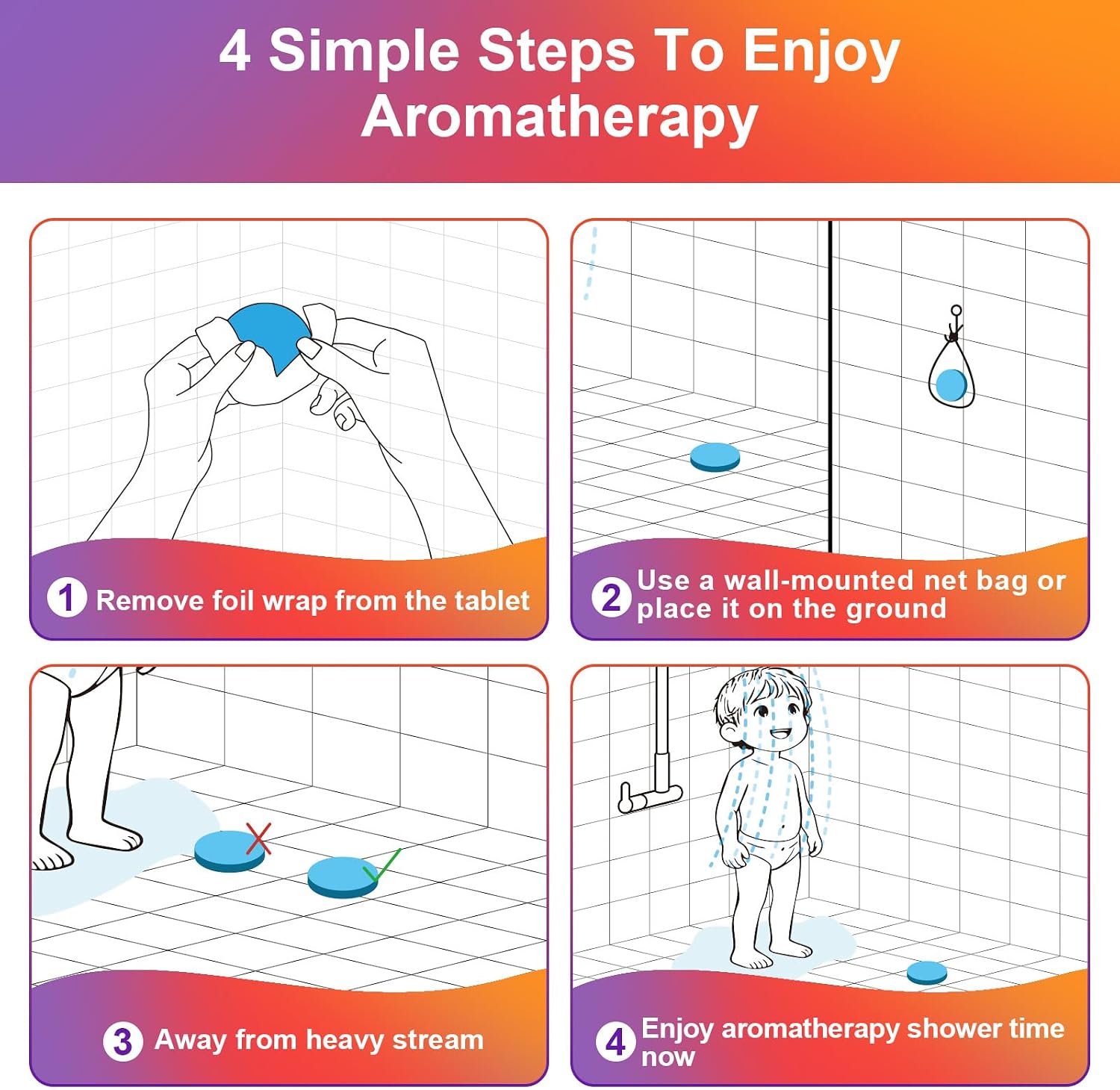Shower Steamers Aromatherapy Birthday Gifts for Women, Mothers Day Gifts for Mom Wife Self Care Home SPA Relaxation, Stress Relief Eucalyptus Lavender Shower Bombs Natural Essential Oils 6 Tablets