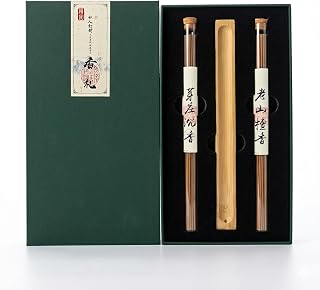 Incense Gift Set with Bamboo Incense Holder - 2 Natural Scents Nha Trang Agarwood Incense & Mysore Sandalwood Incense Aromatherapy for Meditation, Sleep, Stress Relief, Home