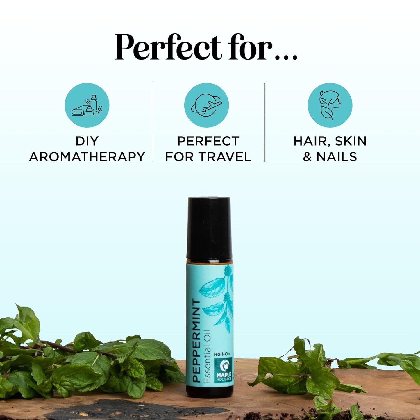 Peppermint Oil Roll on - Pure Peppermint Rollerball Essential Oil Aromatherapy Stick for Headaches - Natural Travel Essential and Pregnancy Must Have for Headaches Energy & Focus Support (2 Pack)