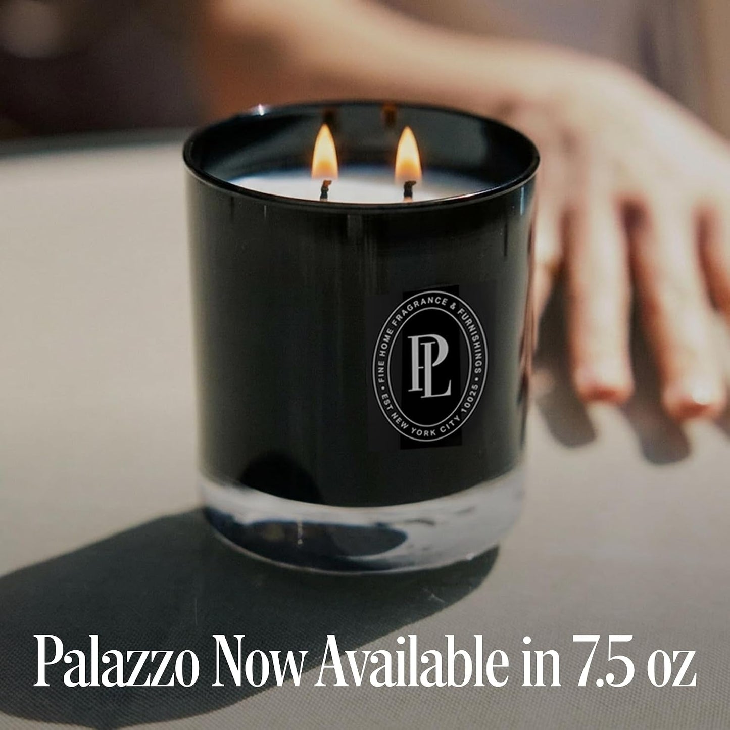Preston Lane Luxury 2-Wick Scented Candle, Palazzo No. 29, 7.5 oz Hand-Poured in USA | Long Burn Time (20–30 Hrs), Vegan Soy Wax Blend, Decorative Glass Vessel, Fine Italian Fragrance
