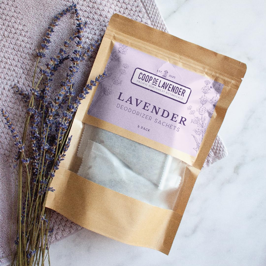 Lavender Dryer Sachets 6-Pack, Reusable Laundry Freshener, Real Lavender | Keeps laundry and linens naturally fresh with reusable lavender sachets for dryers and closets.