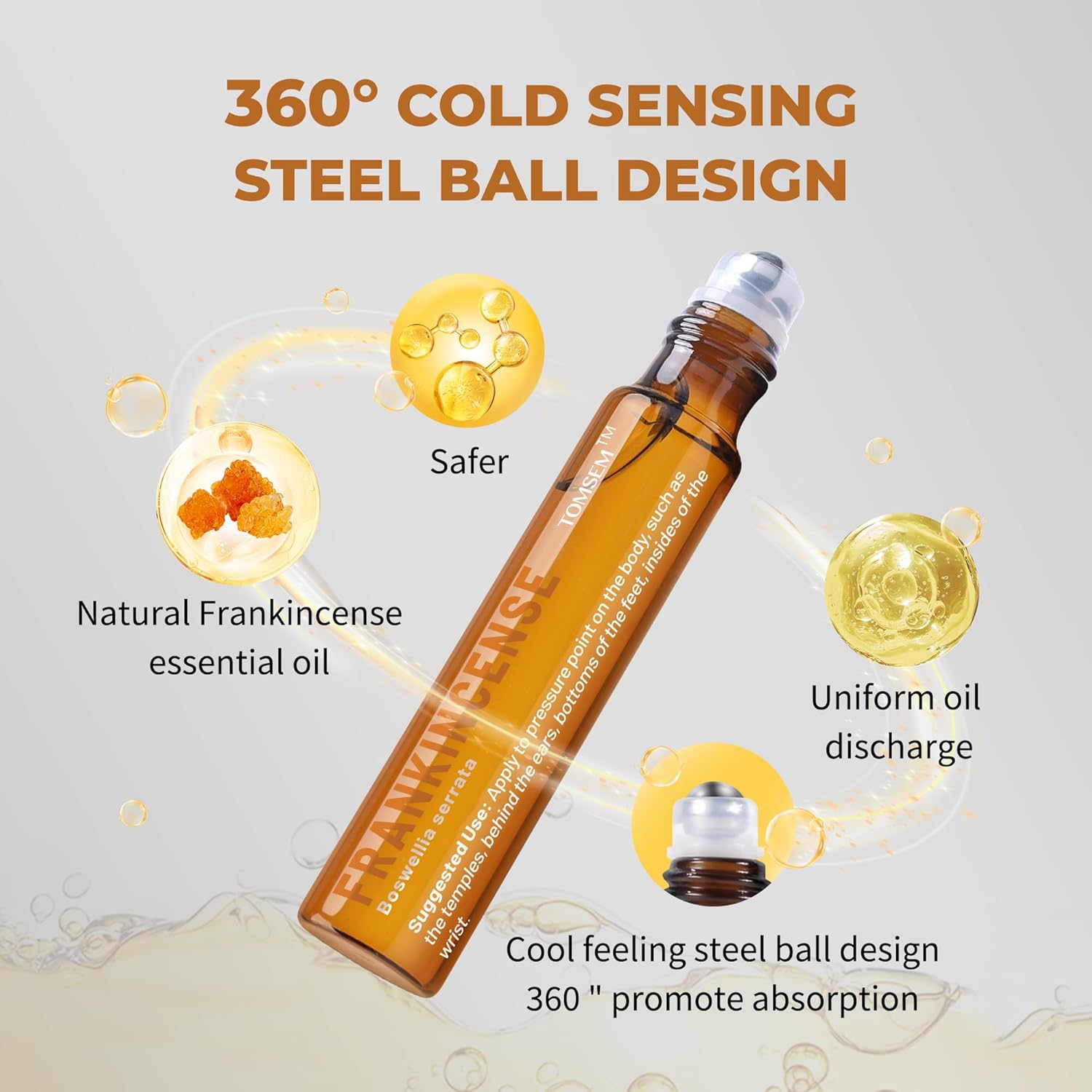 Spanish Frankincense Oil Roll On – Premium 100% Pure & Natural Frankincense Essential Oils - Versatile Aromatherapy for Mind, Body & Skin