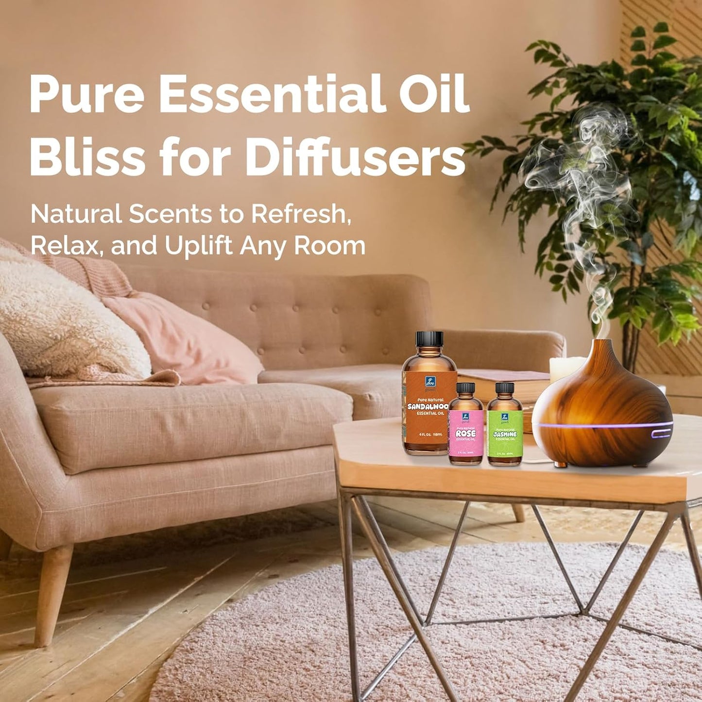 GM Gumili Palo Santo Essential Oil 2 Oz, 100% Pure Palo Santo Oil for Diffuser, Skin, Hair, Body & Face, Perfume, Sweet Creamy Scent for Relaxation, Aromatherapy & Massage