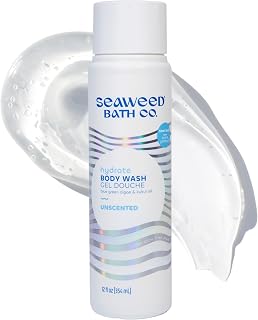 Seaweed Bath Co. Hydrate Body Wash - Unscented - Foaming Shower Gel Cleanser with Natural Ingredients - Fragrance Free and Gentle - Good For Sensitive Skin - 12 oz