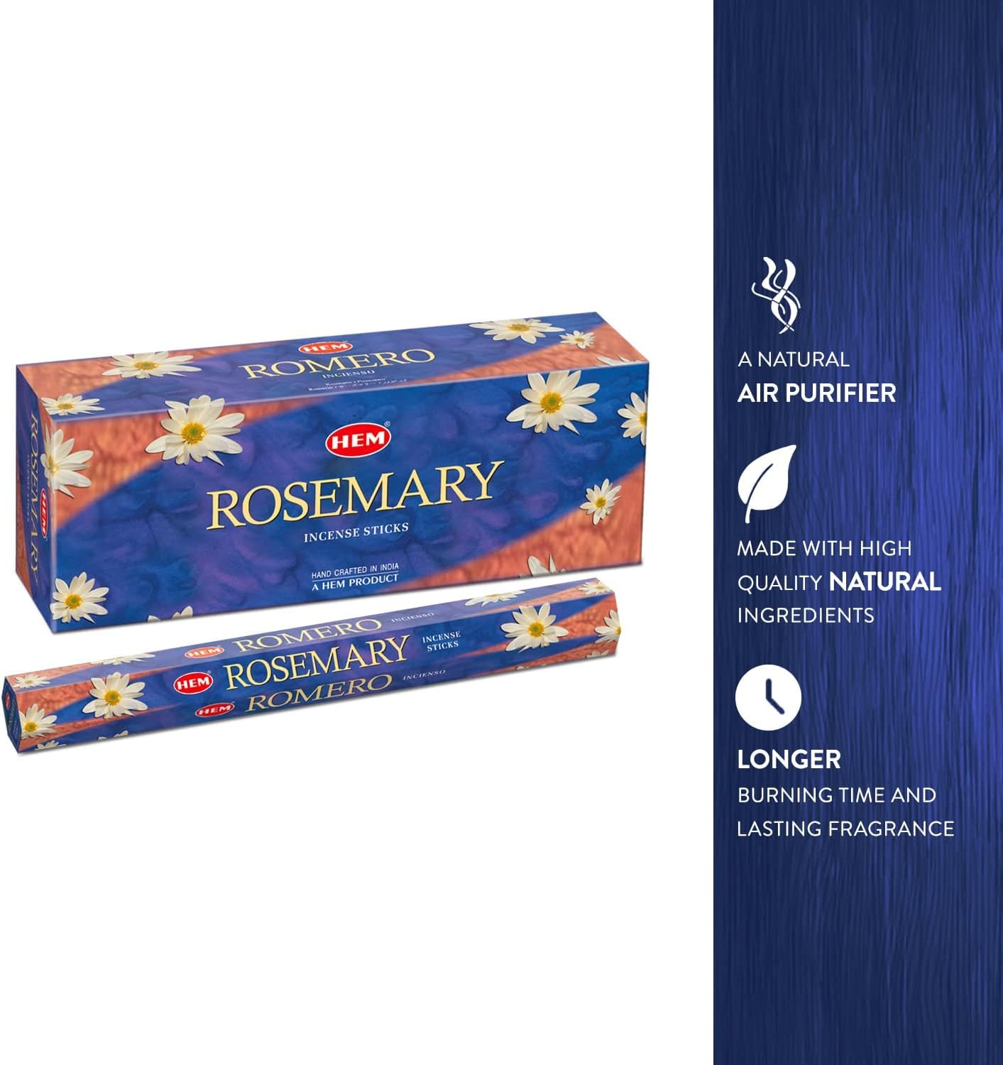 Hem Rosemary Scented Sticks for Cleansing & Meditation Incense Sticks - Pack of 6 (20 Sticks Each) - Promotes Tranquility,Serenity and Elevate Your Senses.