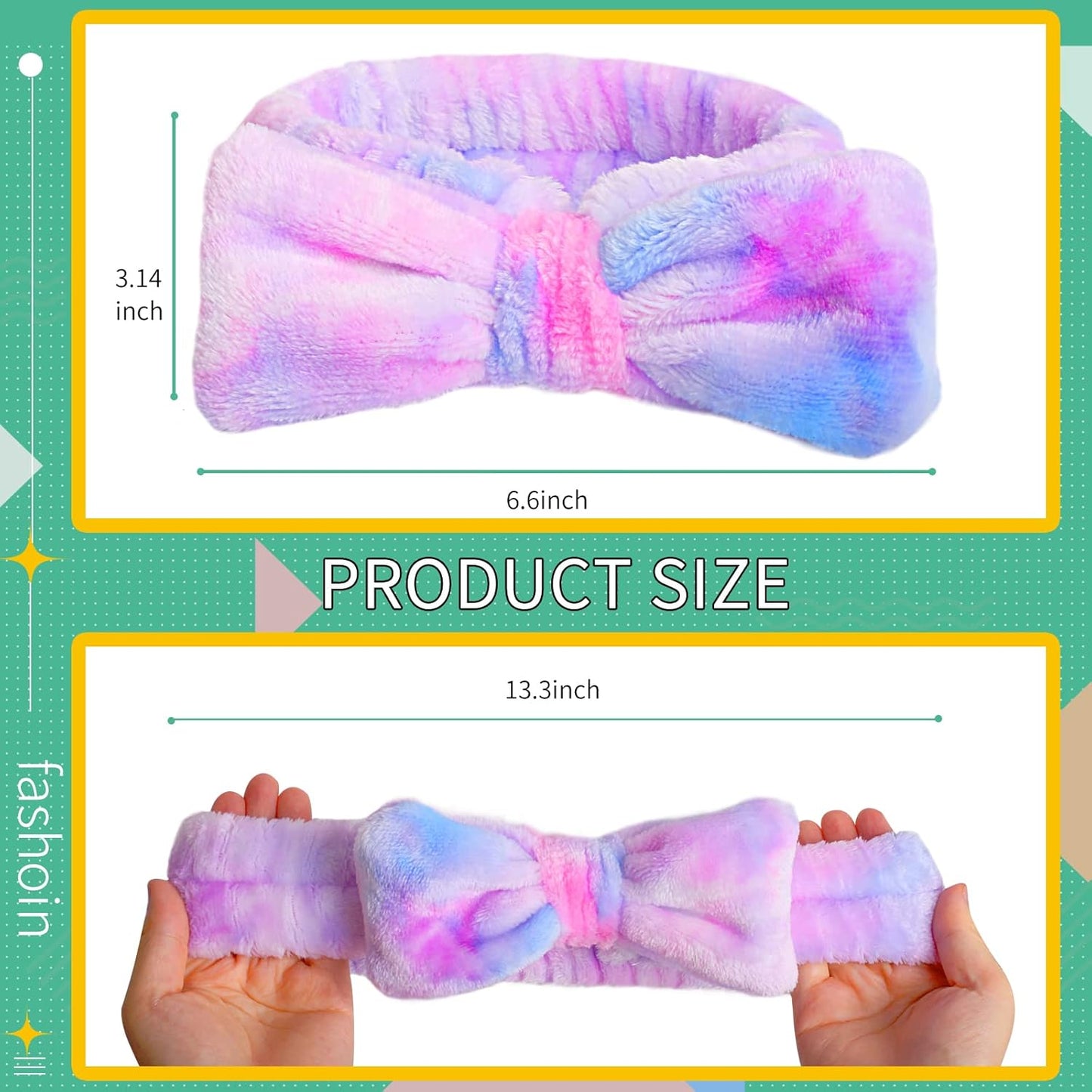 WSYUB Spa Headbands for Girls, Skincare Headband Kids,Headband for Washing Face, Makeup Headbands,Sleepover Party Headband for Teens,8pcs