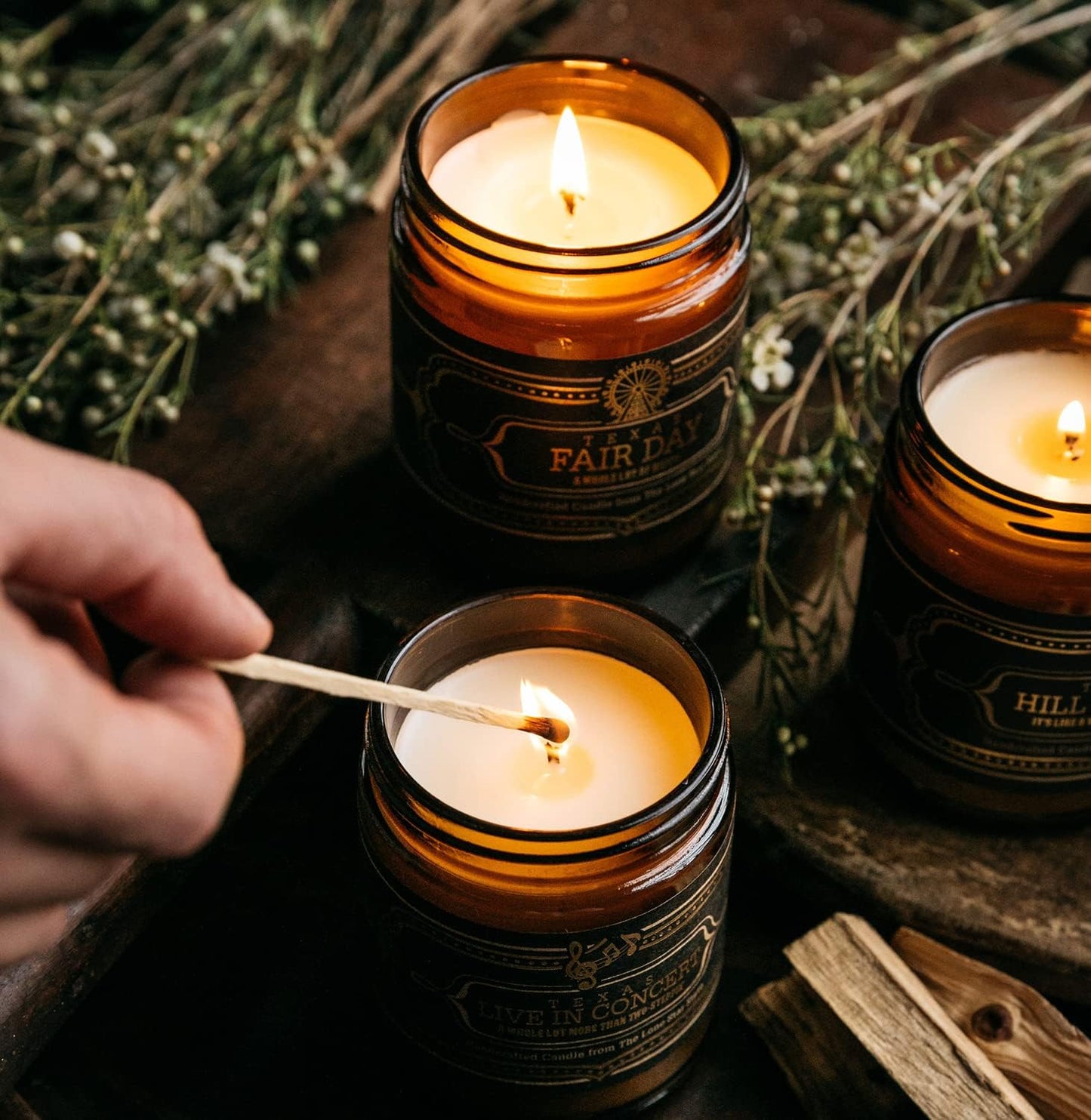 Jackson Vaughn Scented Texas Candle, Rodeo - Scents of Leather, Patchouli, Dry Straw, Spice - 9oz Jar - 40 Hour Burn Time