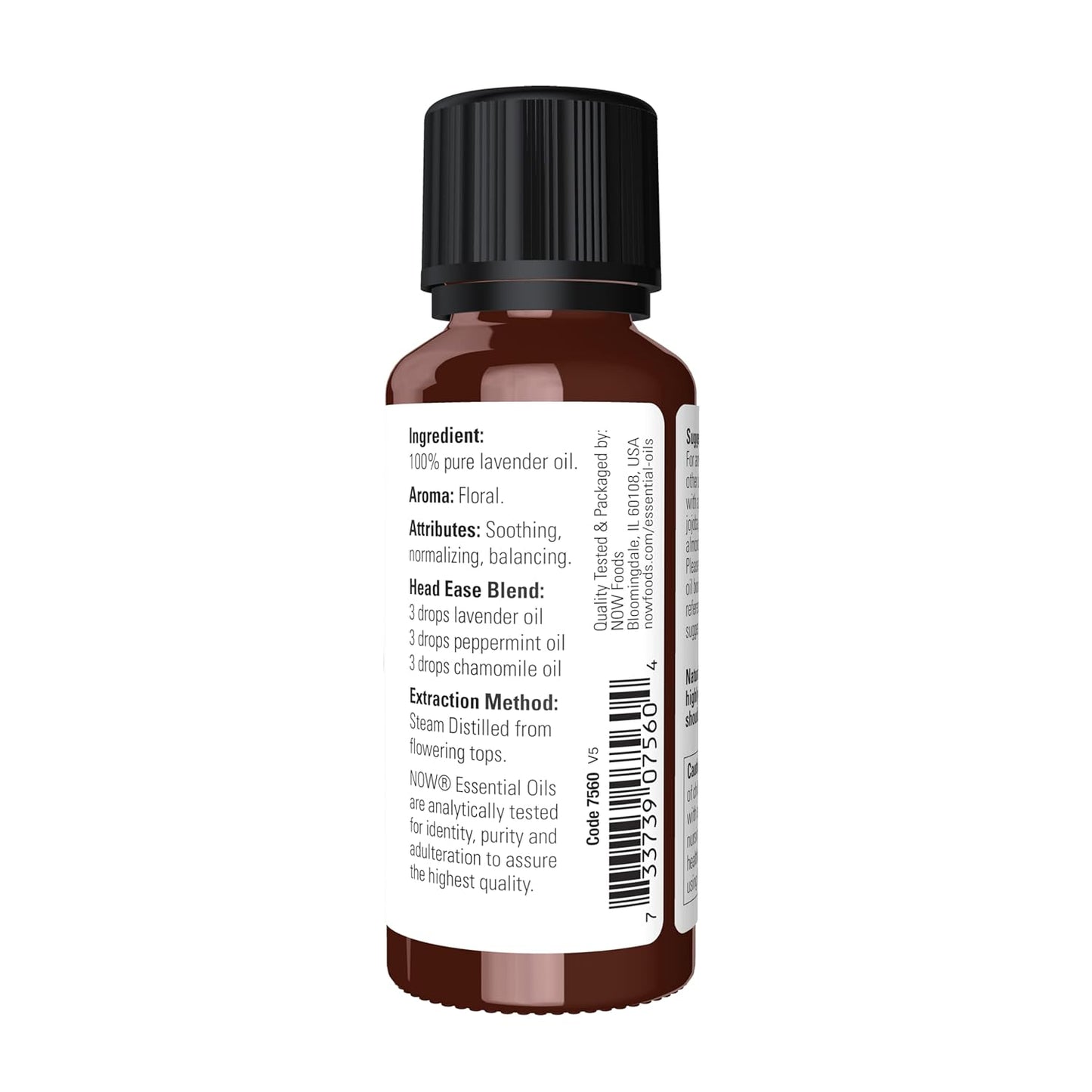 NOW Essential Oils, Lavender Oil, Soothing Aromatherapy Scent, Steam Distilled, 100% Pure, Vegan, Child Resistant Cap, 1-Ounce