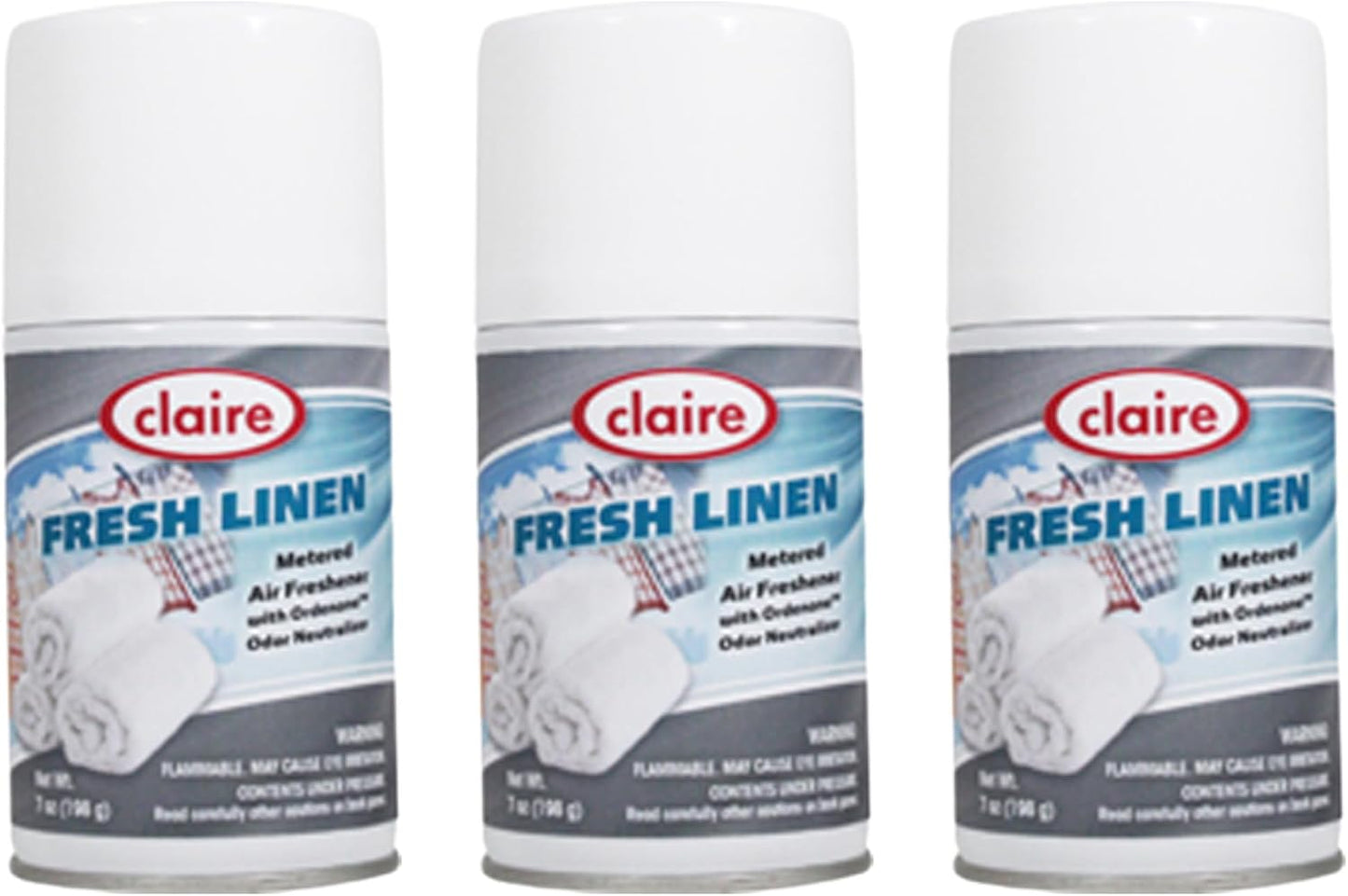 Claire CL110 Fresh Linen Metered Air Freshener; 7 Oz. Net Wt. (3 Pack)