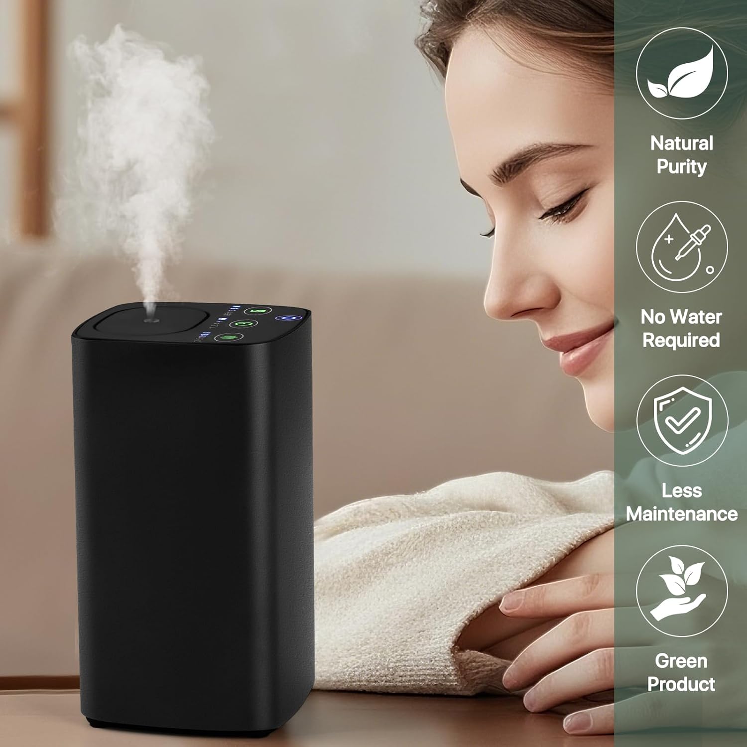 Waterless Car Essential Oil Diffuser, Portable Nebulizer Aromatherapy Diffuser, Mini Scent Air Machine with Timers for Home, Room, Car, Office,Travel