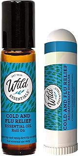 Wild Essentials Cold and Flu Relief 2-Pack Bundle – Roll-On & Aromatherapy Inhaler for Congestion, Sinus Relief & Respiratory Support