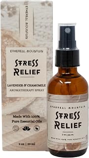 Stress Relief Pillow Spray, Lavander & Chamomile 100% Natural 2.0 Oz. Spray, Aromatherapy, Gifts for Her, Birthday Gifts, Gift Ideas, New Mom Gifts
