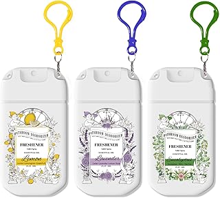 Travel Size Toilet Spray, Air Freshener Spray for Bathroom Deodorizer, Travel Essentials Variety with Removable Hook - Lemon Lavender Eucalyptus Scent