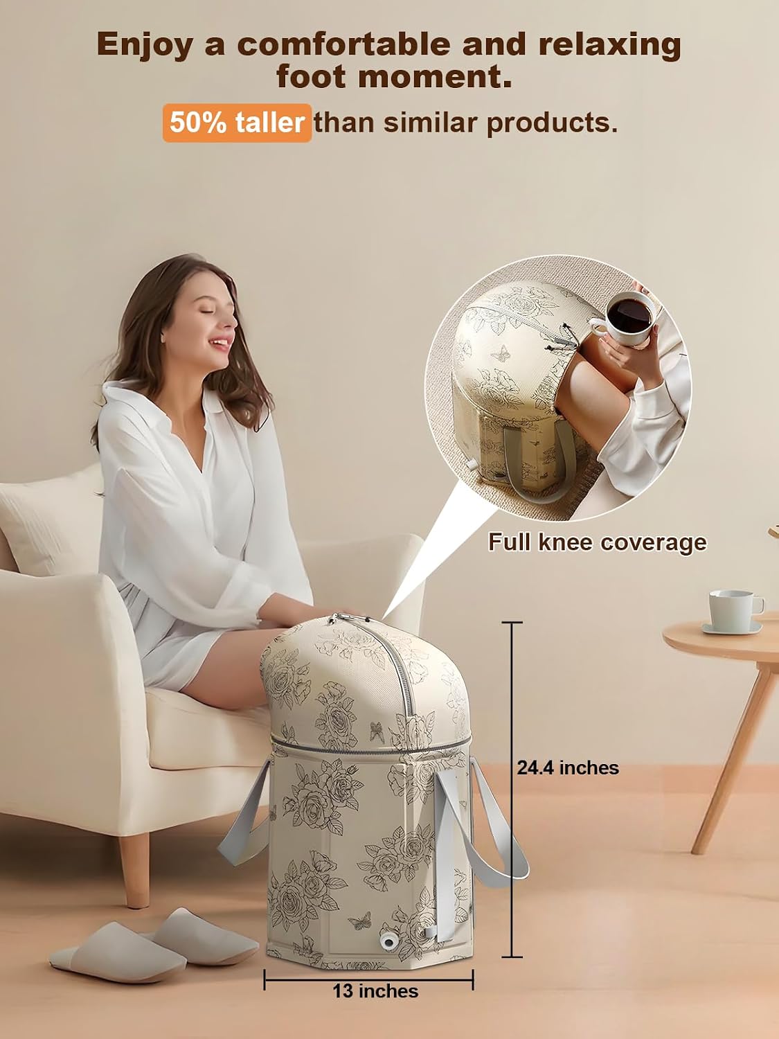 Foot Bath Basin Portable Travel Collapsible Foot Basin Folding Foot Bath Tub Soaking Feet Bucket for Camping Washing Fully Wrapped Knee Fumigation