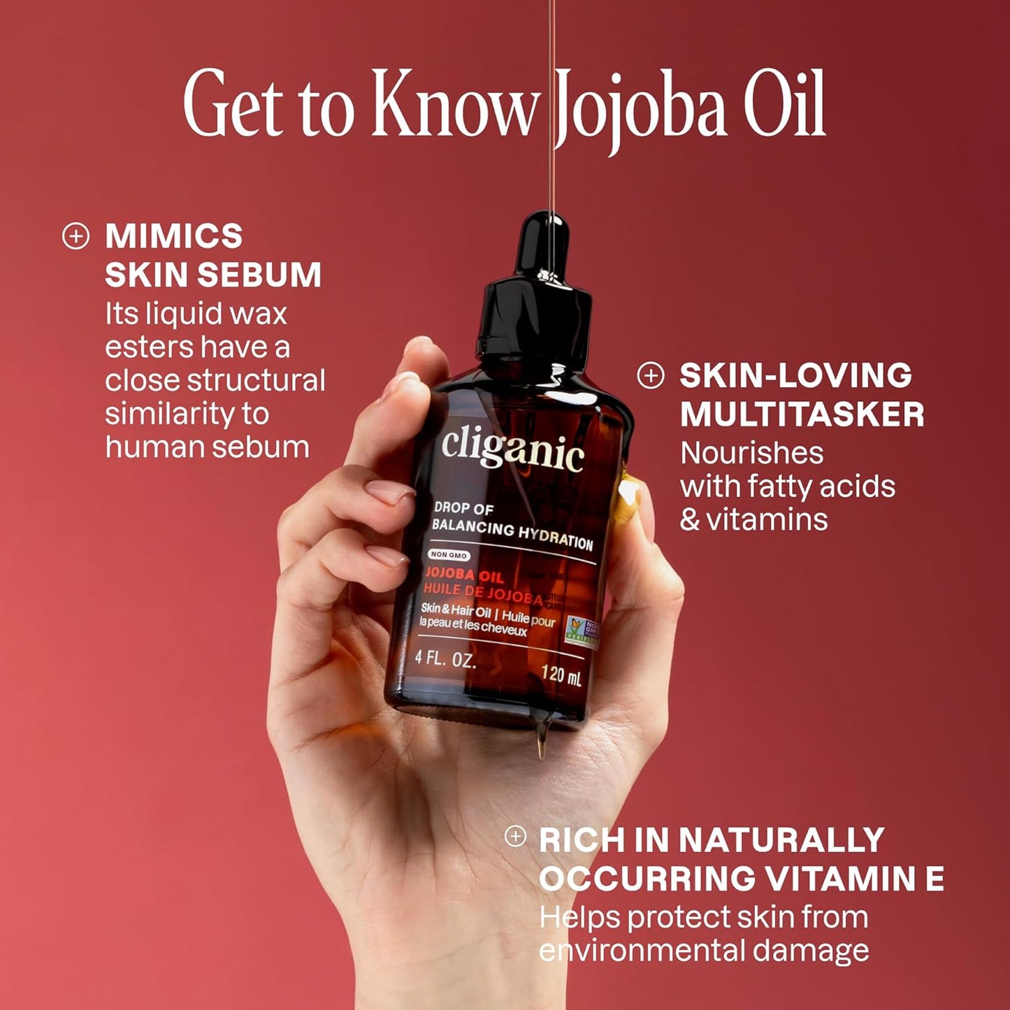 Cliganic Jojoba Oil Non-GMO, Bulk 16oz | 100% Pure for Skin, Hair & Face, Cold Pressed Natural Hexane Free - Hair Relaxer