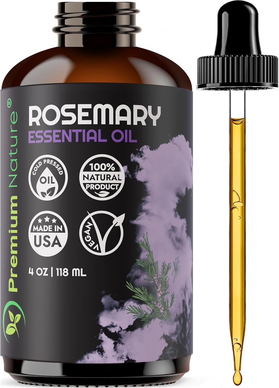 Rosemary Essential Oil for Diffuser Aromatherapy for Skin for Hair Growth Diffuser Oil for Body Oils Aceite de Romero 4oz