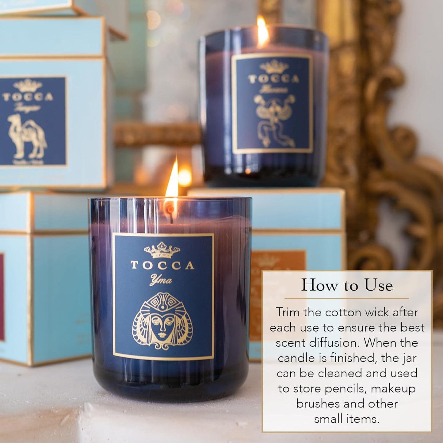 TOCCA Yma 10oz Candle - Guava & Red Currant Scented, Hand Poured Soy-Wax Blend with 100% Cotton Wick, 60 Hour Burn Time