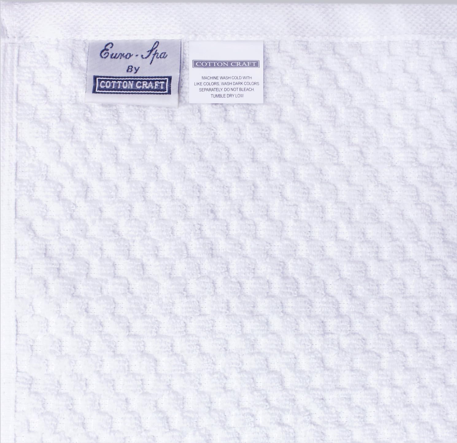 COTTON CRAFT Waffle 6 Piece Towel Set - 100% Cotton - 2 Oversized Luxury Euro Spa Waffle Weave Large Bath Towels, 2 Hand Towels, 2 Washcloths - Absorbent Quick Dry Hotel Bathroom Shower Pool - White