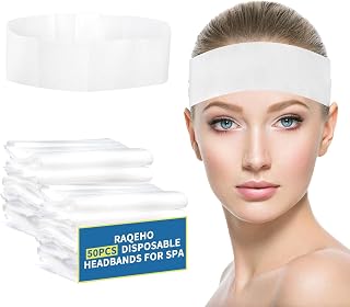 50pcs Disposable Headbands for Spa - Non Slip Elastic Spa Facial Head Bands Bulk Head Wrap Hair Bands For Women'S Hair Skincare Washing Face Makeup Facial Tools Esthetician Supplies Adjustable