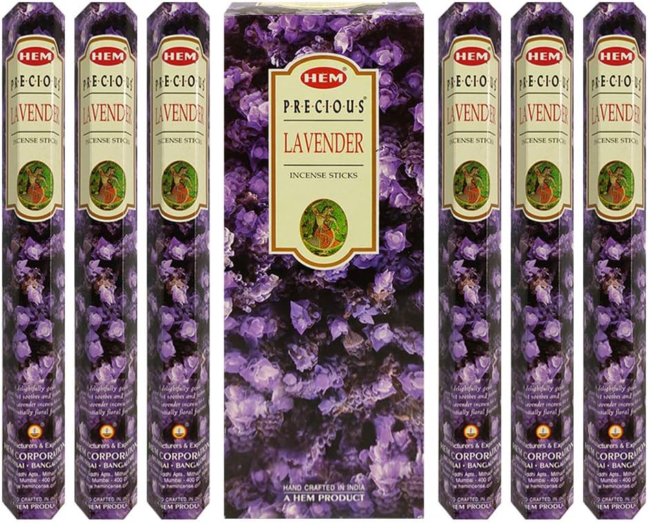 TRUMIRI Incense Stick Holder Bundle with Hem Precious Lavender 20g Incense Sticks - Pack of 6 (Approx 120 Sticks)