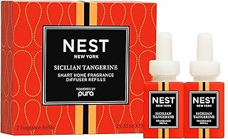 NEST New York Smart Home Fragrance Diffuser Refill Smart Vials, Sicilian Tangerine - Set of 2 - Designed for NEST x Pura 3 and NEST x Pura 4 Diffusers - Cruelty Free, Vegan
