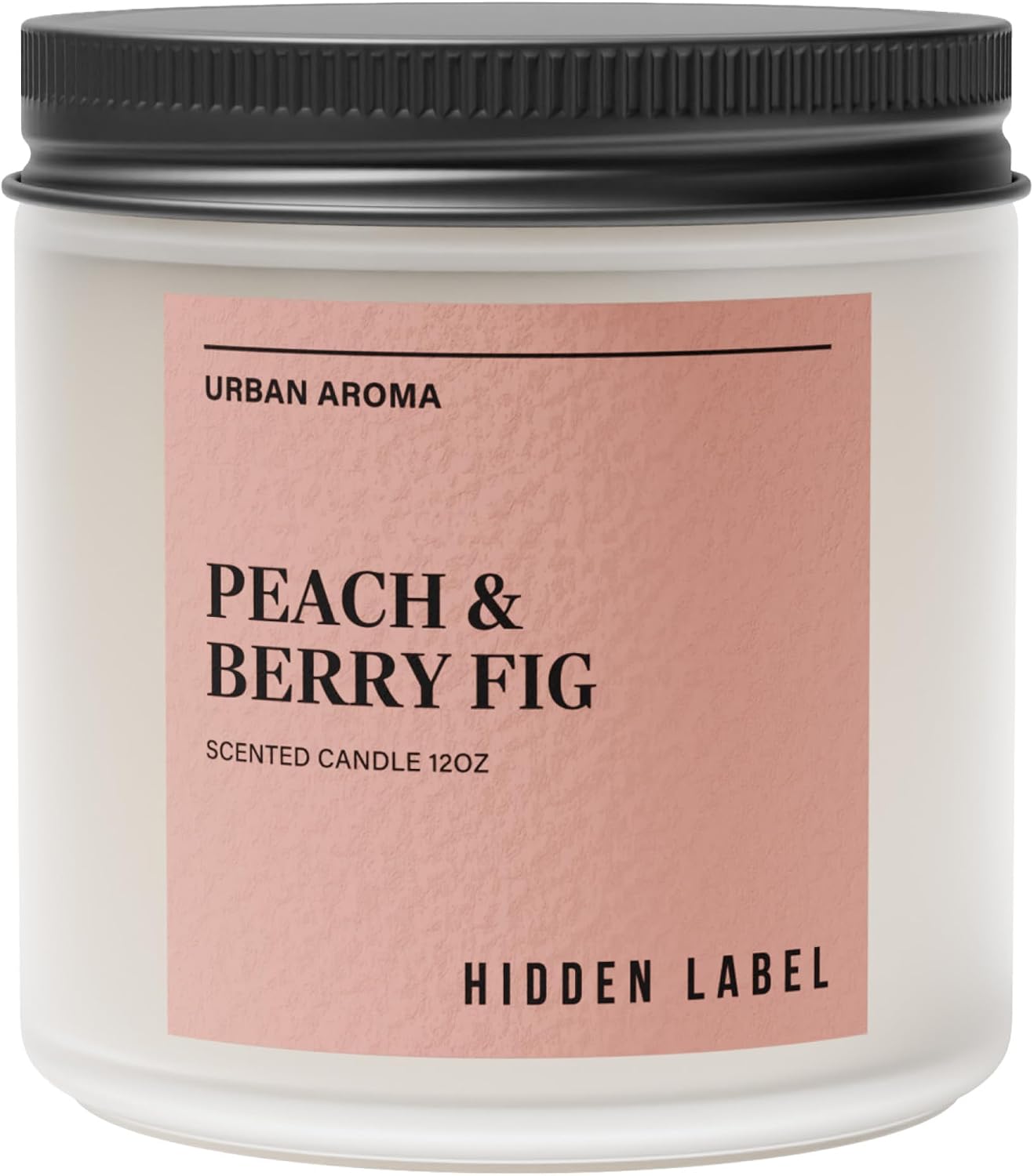 Hidden Label Peach Berry Fig Soy Candle, 12oz 2-Wick, 70H Fruity Warmth | Non-Toxic Natural Wax, Paraben & Phthalate-Free, Clean Burn | Elegant Home Decor & Gift-Ready | Stress Relief & Mood Uplift