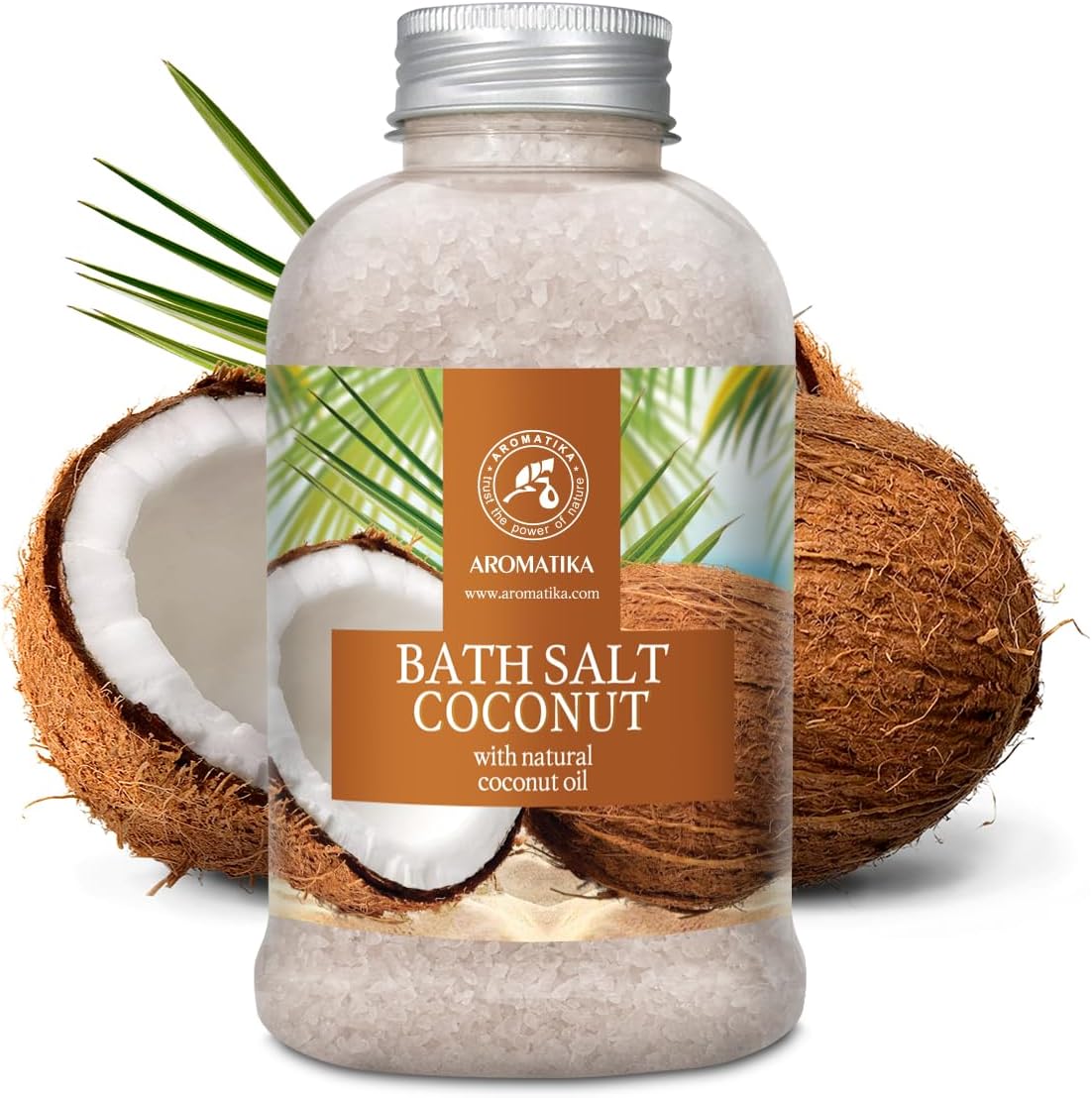 Bath Sea Salt Coconut 21.16 Oz (600g) - Bath Salts with Natural Coconut Oil for Bath Soak - Relaxing Bath - Body Care - Muscle Relaxation - Good Sleep - Aromatherapy Bath Salts - Herb Bath Salt
