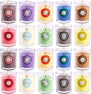 Scented Candles with 10 Fragrances Gift Set for Home and Women，2.2oz Aromatherapy Soy Wax Glass Jar Candle，20 Pack