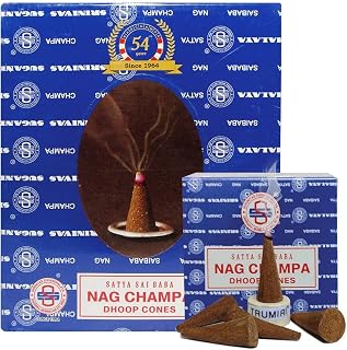 Nag Champa Incense Cones and Cone Incense Burner Bundle Insence Insense Satya Incense